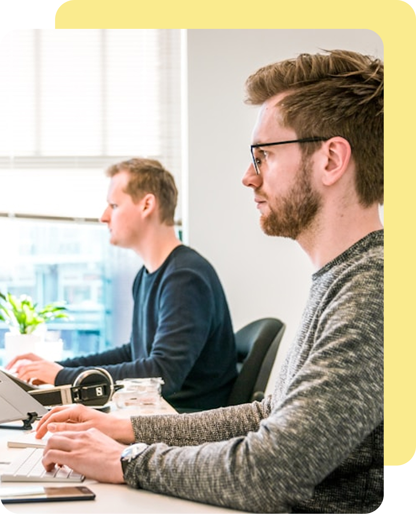 People working at computers